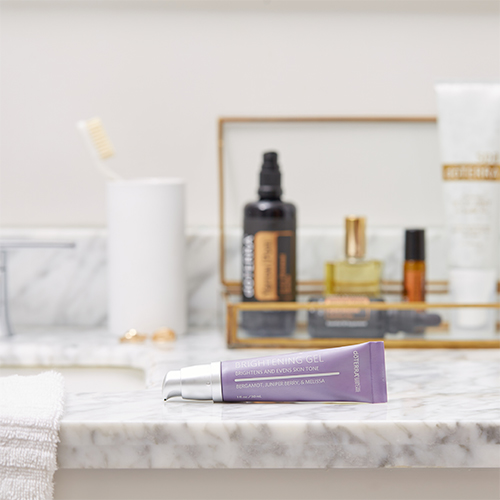 brightening gel on the counter top