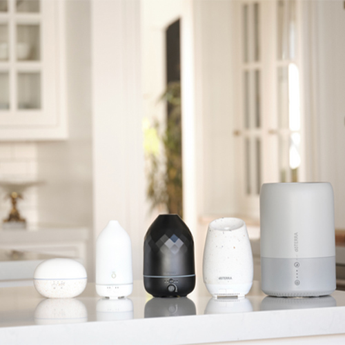 doTERRA Diffusers over a counter top